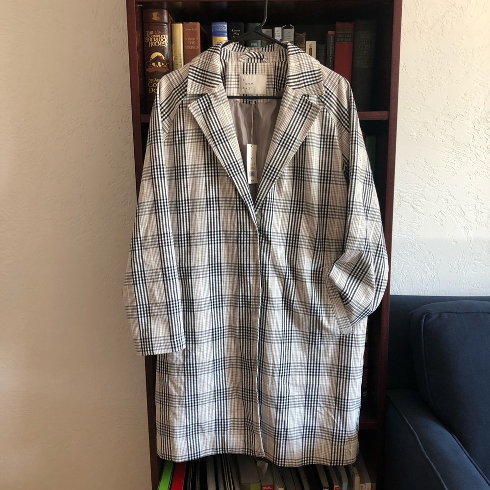 A New Day Plaid Light Weight Trench